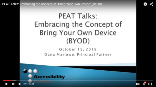 Screeshot of our BYOD talk on YouTube