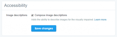 Image description prompt on Twitter settings (under accessibility)